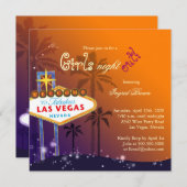 Invitation de soirée chic Las Vegas Bachelorette (Devant / Derrière)