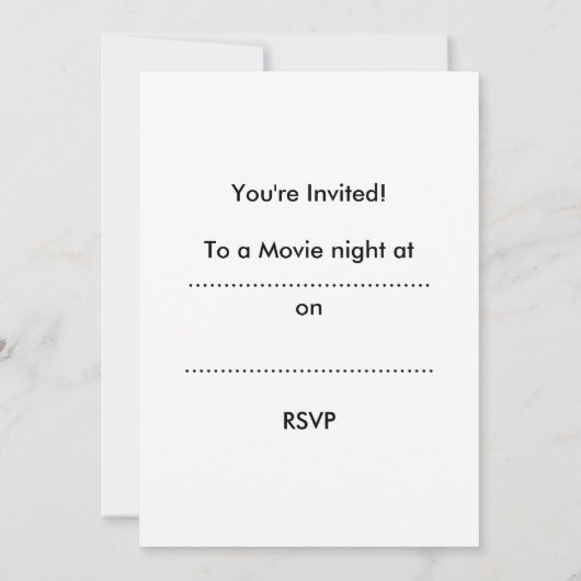 Invitation de soirée cinéma (Dos)
