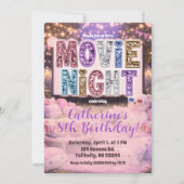 Invitation de soirée cinéma rose violet (Devant)