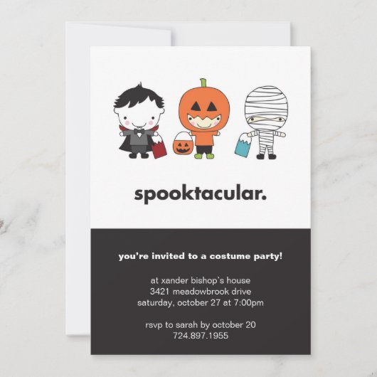 Invitation de soirée costumée d'Halloween Spooktac (Devant)