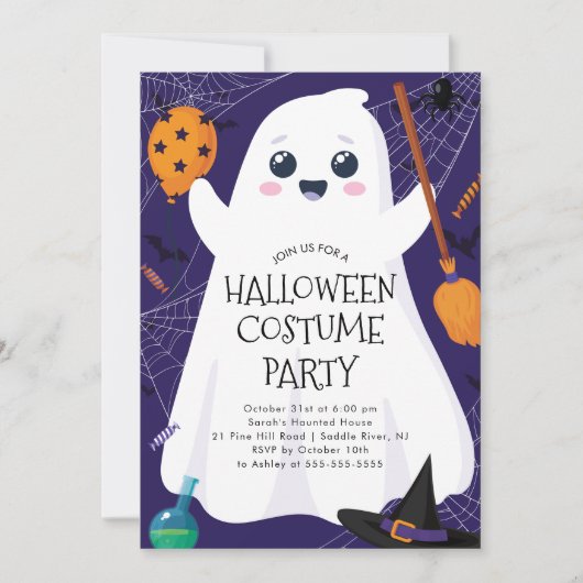 Invitation de soirée costumée d'Halloween Spooktac (Devant)