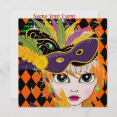 Invitation de soirée costumée par SRF (Devant / Derrière)