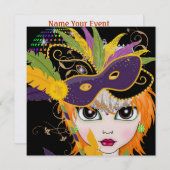 Invitation de soirée costumée par SRF (Devant / Derrière)