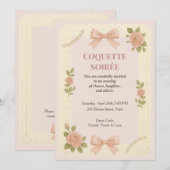 Invitation de soirée d'anniversaire élégante Coque (Devant / Derrière)