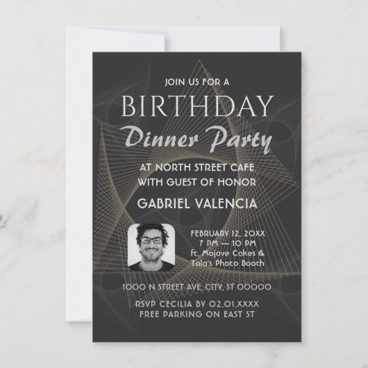 Invitation de soirée d'anniversaire géométrique (Devant)
