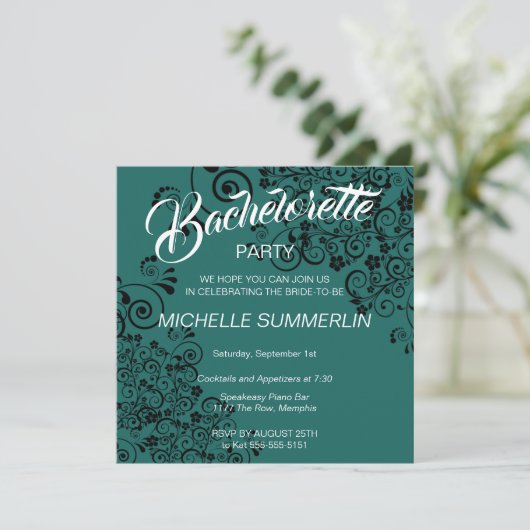 Invitation de soirée de bachelorette frontière élé (Debout devant)