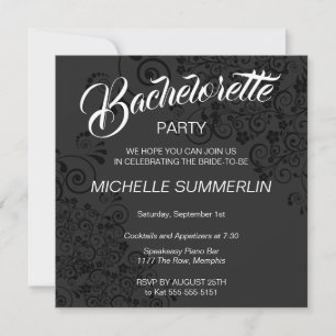 Invitation de soirée de bachelorette frontière élé