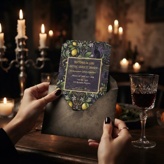 Invitation de soirée de Halloween gothique botaniq