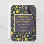 Invitation de soirée de Halloween gothique botaniq (Devant)