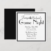 Invitation de soirée de jeu rétro chic (Devant / Derrière)
