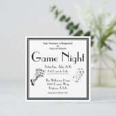 Invitation de soirée de jeux noir et blanc (Debout devant)