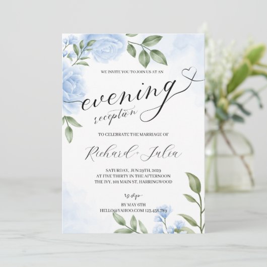 Invitation de soirée de mariage de réception de so (Debout devant)