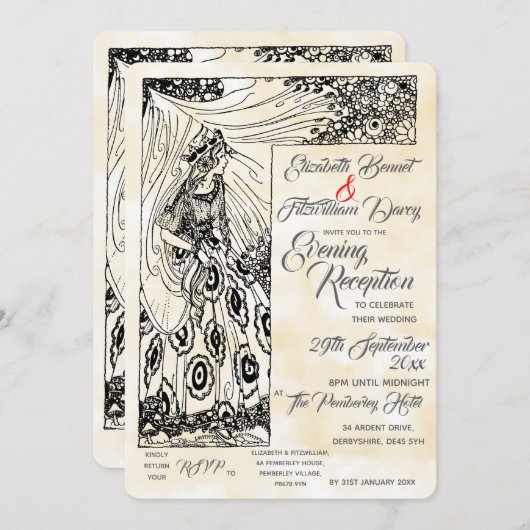 Invitation de soirée de princesse de conte de fées (Devant / Derrière)