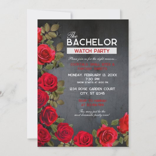 Invitation de soirée de visualisation de Bachelor (Devant)
