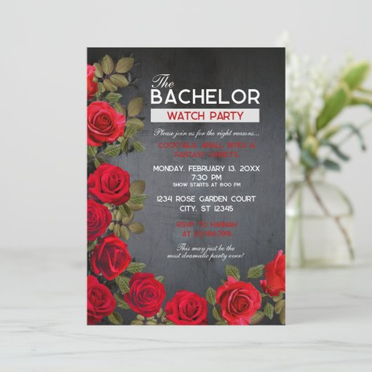 Invitation de soirée de visualisation de Bachelor (Debout devant)