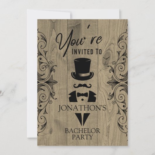 Invitation de soirée d'enterrement de vie de garço (Devant)