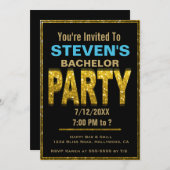 Invitation de soirée d'enterrement de vie de garço (Devant / Derrière)