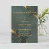 Invitation de soirée dorée et sarcelle foncée (Debout devant)