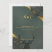 Invitation de soirée dorée et sarcelle foncée (Dos)