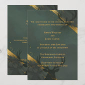 Invitation de soirée dorée et sarcelle foncée (Devant / Derrière)