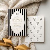 Invitation de soirée du Nouvel An à rayures modern