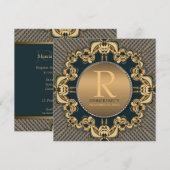 Invitation de soirée élégante avec monogramme sarc (Devant / Derrière)