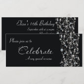 Invitation de soirée élégante et chic à paillettes (Devant / Derrière)