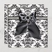 Invitation de soirée en noir et blanc Soirée en da (Devant / Derrière)