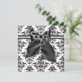 Invitation de soirée en noir et blanc Soirée en da (Debout devant)