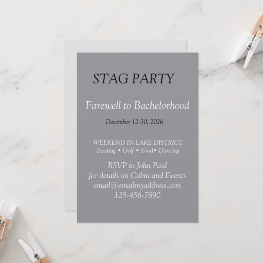 Invitation de soirée entre hommes audacieuse et st (Devant/Arrière en situation)