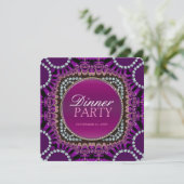Invitation de soirée exotique orientale violette (Debout devant)
