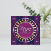 Invitation de soirée exotique rose violet (Debout devant)