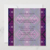 Invitation de soirée exotique rose violet (Dos)