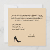 Invitation de soirée glamour pour une nuit de dame (Dos)