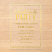 Invitation de soirée Gold Womens Bachelorette (Recto)