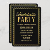 Invitation de soirée Gold Womens Bachelorette (Devant / Derrière)
