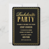 Invitation de soirée Gold Womens Bachelorette (Devant)