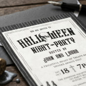 Invitation de soirée Halloween squelette gothique