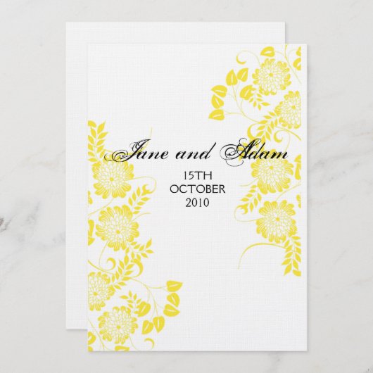 INVITATION DE SOIRÉE jaune (Devant / Derrière)