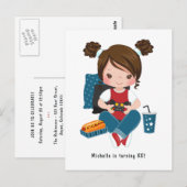 Invitation de soirée jeu vidéo pour filles (Devant / Derrière)