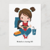 Invitation de soirée jeu vidéo pour filles (Devant)