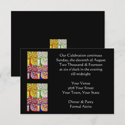 Invitation de soirée "Notre fête continue" (Devant / Derrière)