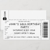 Invitation de soirée personnalisée pour un concert (Devant / Derrière)