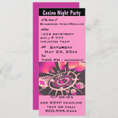Invitation de soirée Pink Casino (Devant / Derrière)