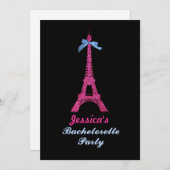 invitation de soirée Pink Paris Eiffel Tower (Devant / Derrière)
