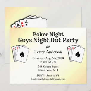 Invitation de soirée poker avec titre personnalisé