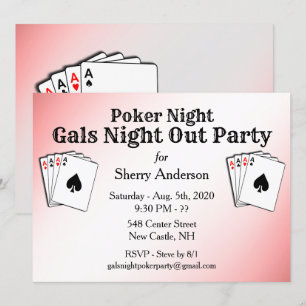 Invitation de soirée poker avec titre personnalisé