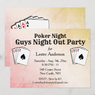 Invitation de soirée poker avec titre personnalisé
