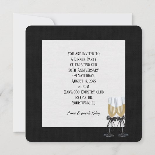 Invitation de soirée Polka Dot (Dos)