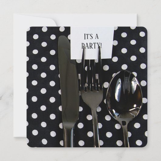 Invitation de soirée Polka Dot (Devant)